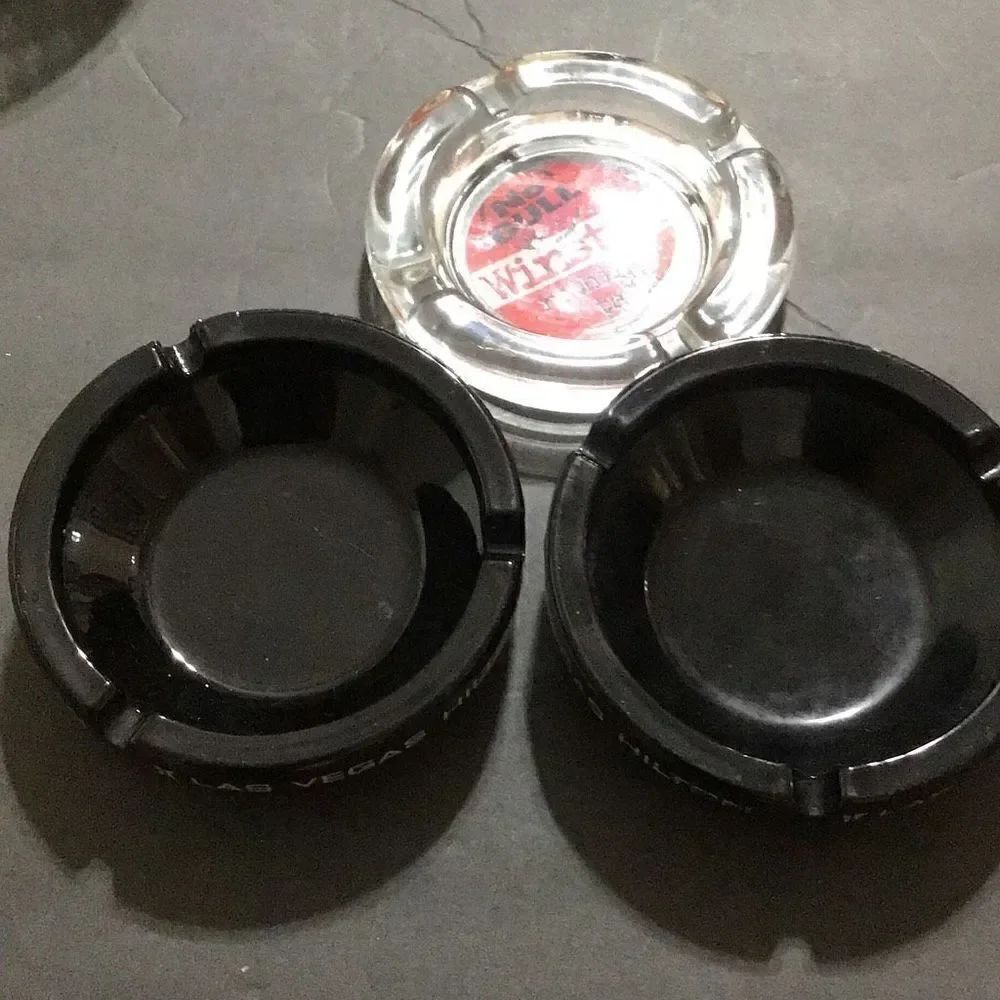 Three vintage trinket bowls, two from Las Vegas Hilton